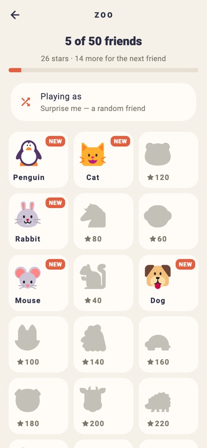 The Zoo with unlocked and locked animals